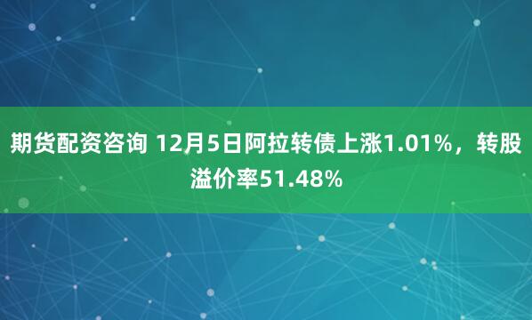 期货配资咨询 12月5日阿拉转债上涨1.01%，转股溢价率51.48%