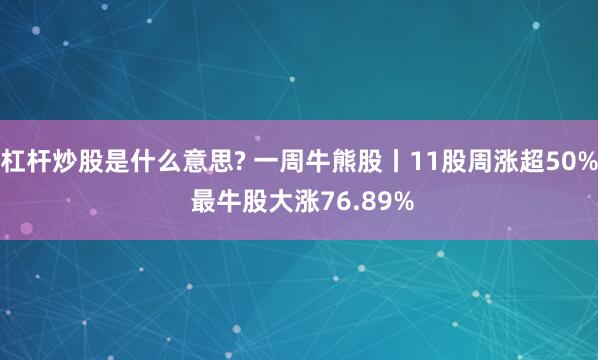 杠杆炒股是什么意思? 一周牛熊股丨11股周涨超50% 最牛股大涨76.89%