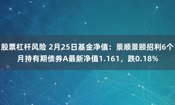 股票杠杆风险 2月25日基金净值：景顺景颐招利6个月持有期债券A最新净值1.161，跌0.18%